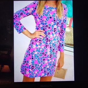 Lilly Pulitzer Pink Leopard dress XS, 100% Cotton.